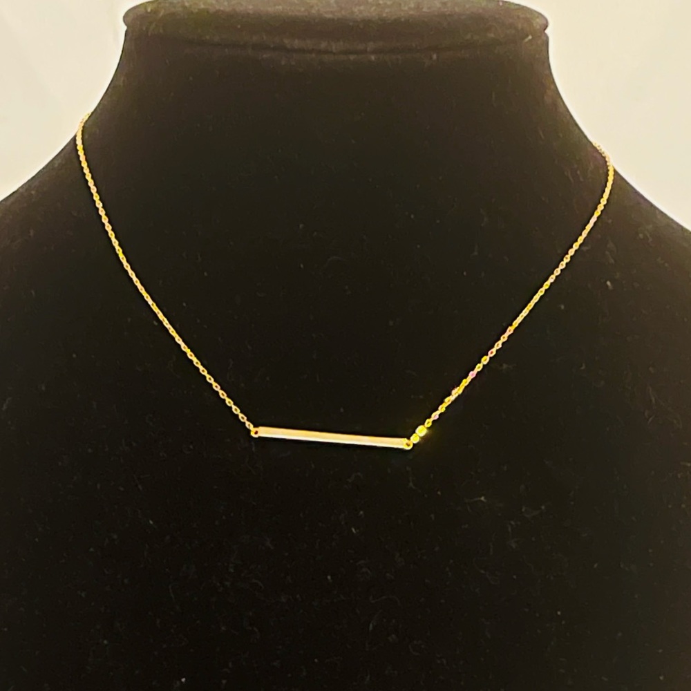 Sterling S925 Sideway Bar Necklace